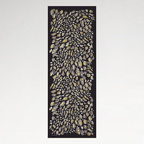 Black and Yellow Classic Panther Pattern Silk Scarf - Vismara