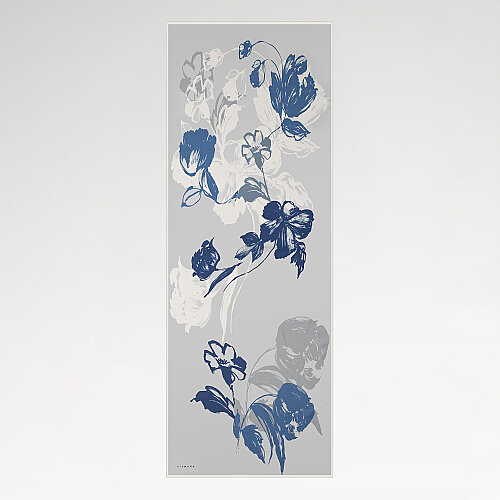 Blue Abstract Tulip Pattern Silk Scarf - Vismara