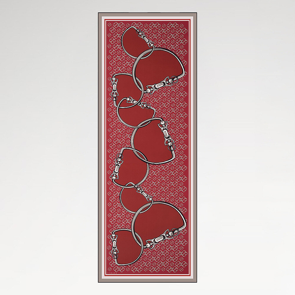 Bordo Vismara Harness Desenli İpek Şal - 2