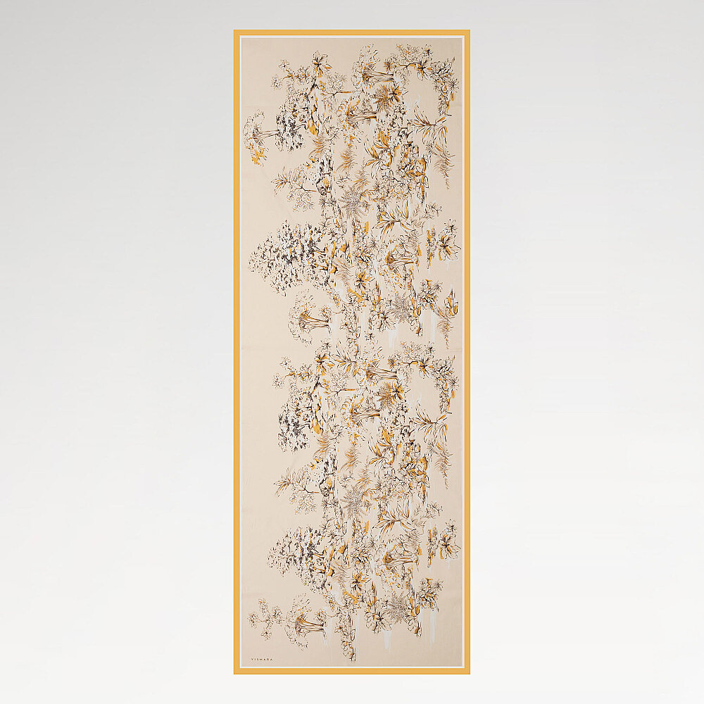Dore Toile Garden Pattern Silk Scarf - 2