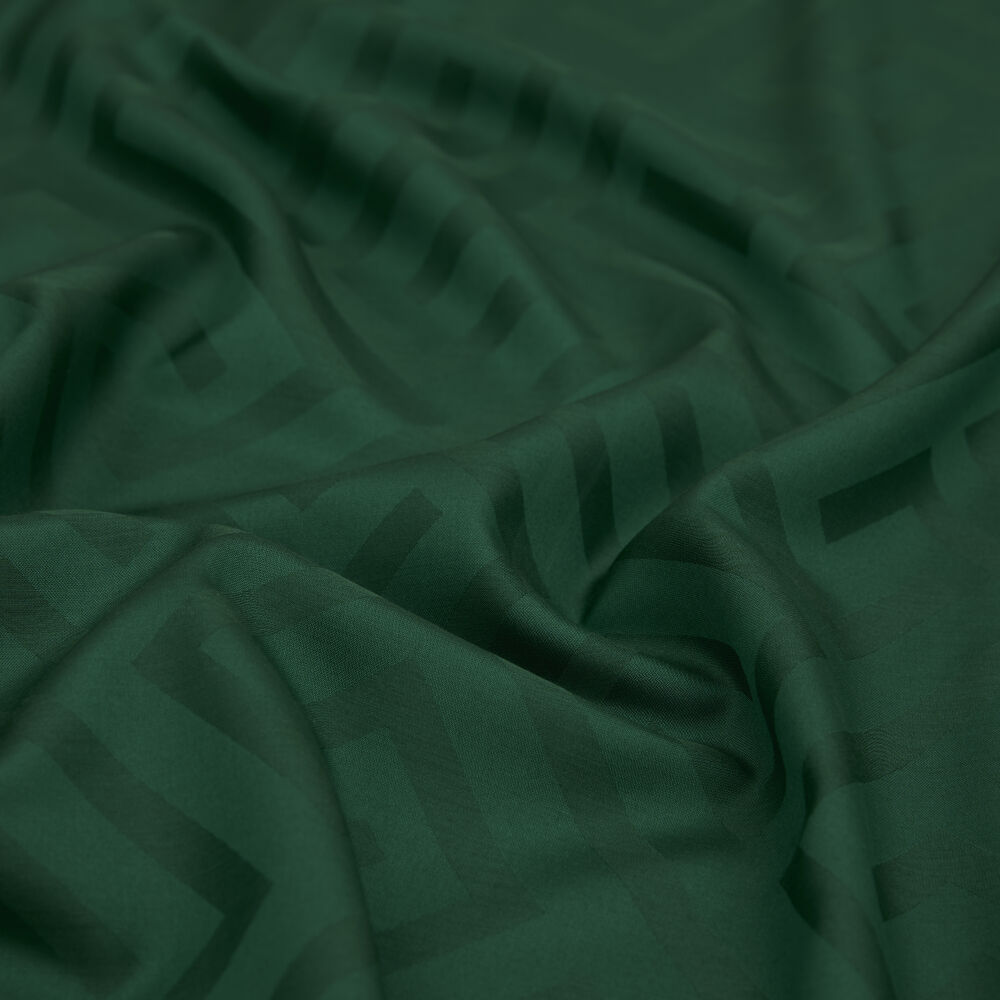 Emerald Green G Pattern Jacquard Wool Silk Scarf - Vismara