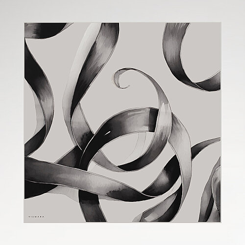 Gray Vismara Infinita Patterned Satin Silk Square Scarf