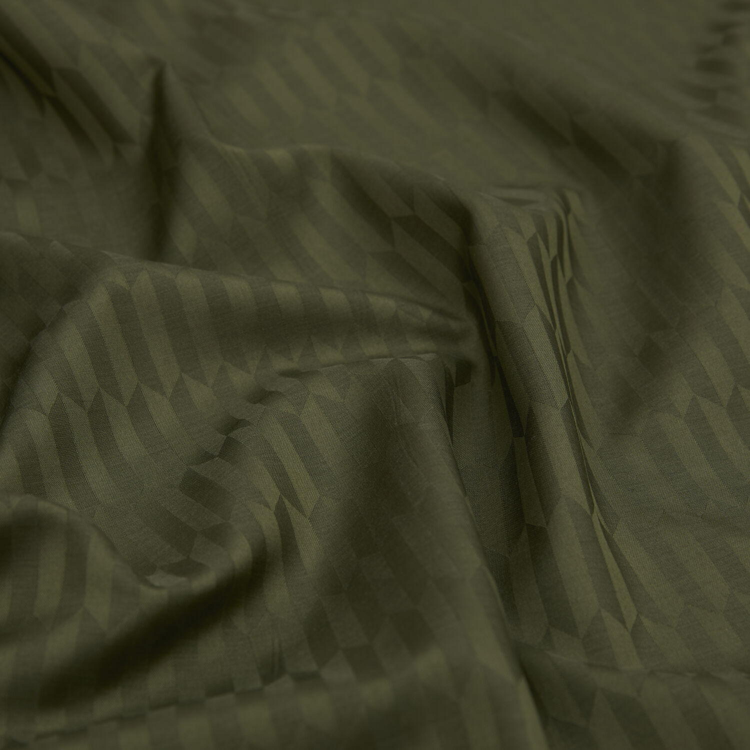 Khaki Drop Pattern Jacquard Wool Silk Scarf - 3