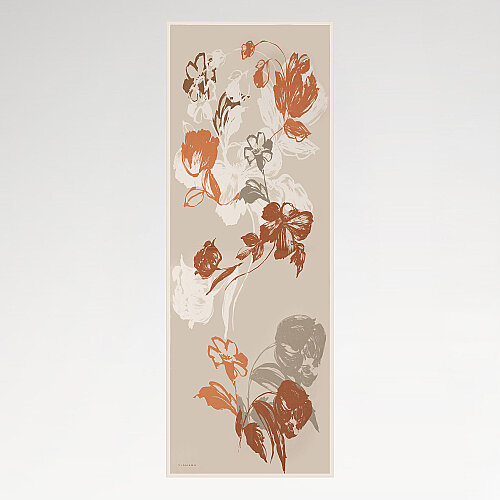 Mink Abstract Tulip Pattern Silk Scarf - Vismara