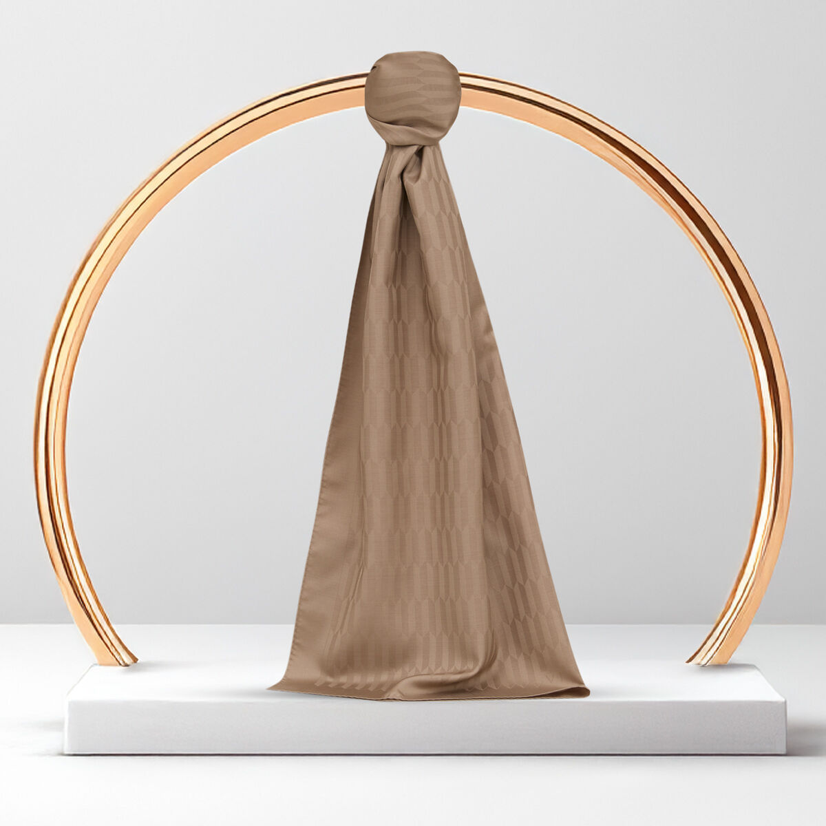 Mink Drop Pattern Jacquard Wool Silk Scarf - 2