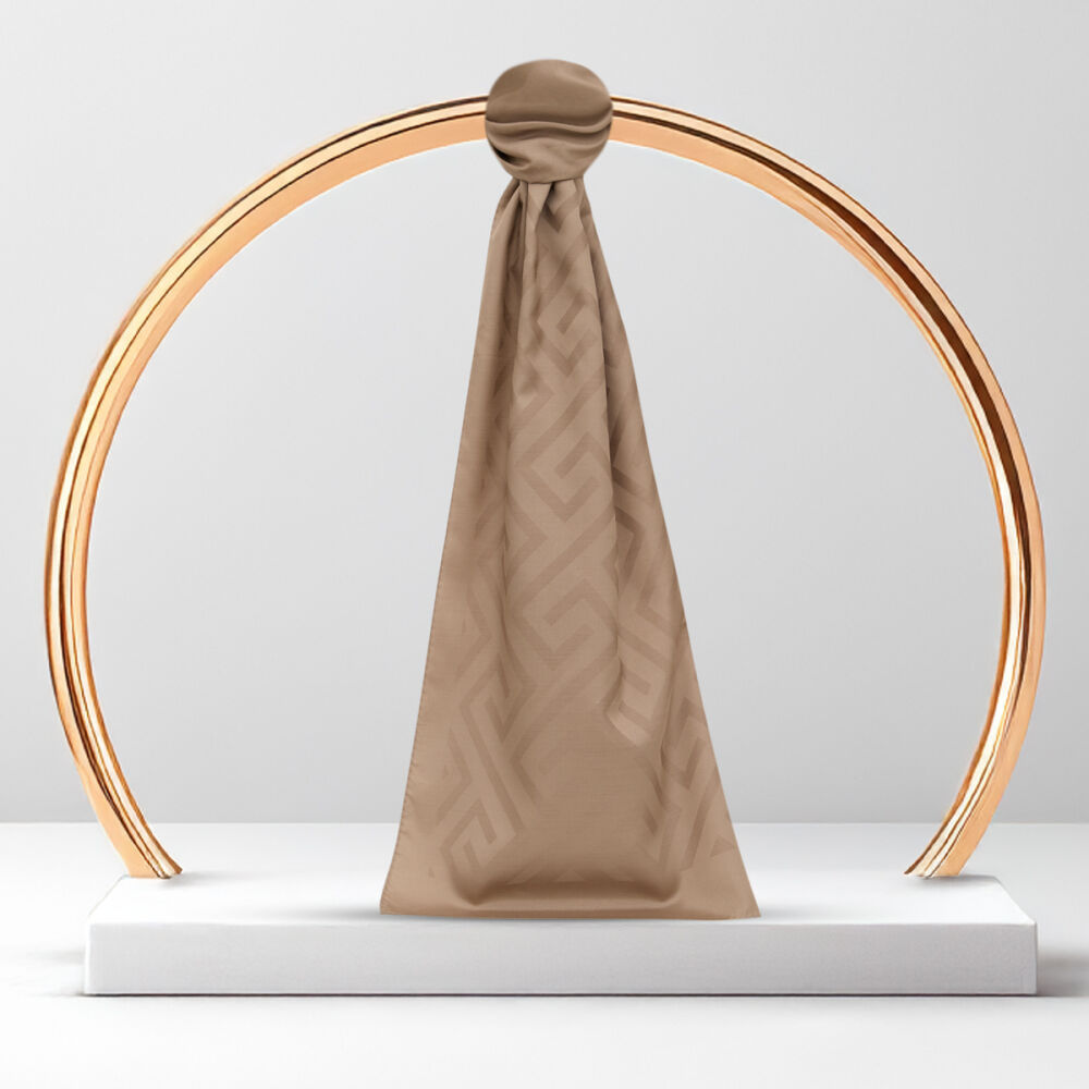 Mink G Pattern Jacquard Wool Silk Scarf - Vismara
