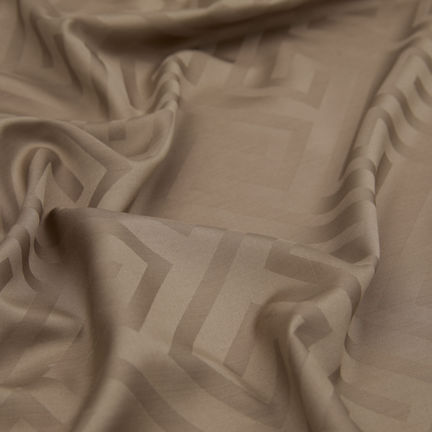 Mink G Pattern Jacquard Wool Silk Scarf - 3