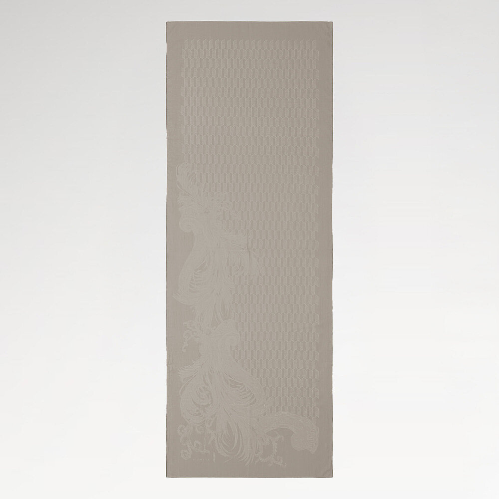 Mink Royal Textured Jacquard Cotton Silk Scarf - 2
