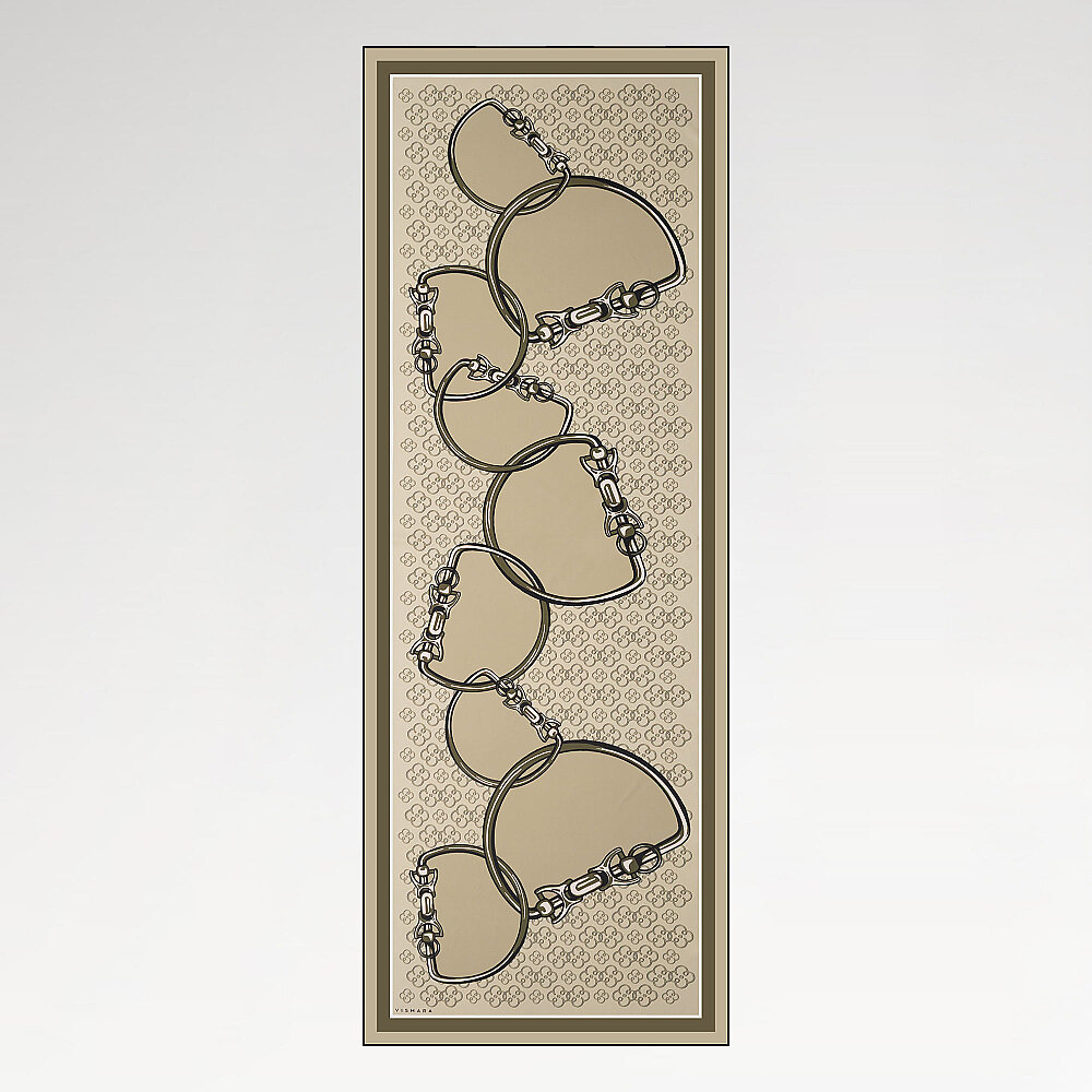 Mink Vismara Harness Patterned Silk Scarf - 2