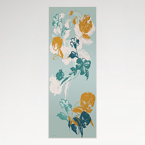 Mint Abstract Tulip Pattern Silk Scarf - Vismara