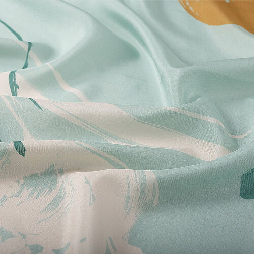 Mint Abstract Tulip Pattern Silk Scarf - Vismara
