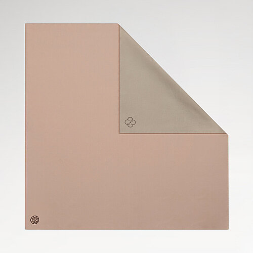 Mint Green - Cream Beige Double-Sided Twill Silk Square Scarf - Vismara