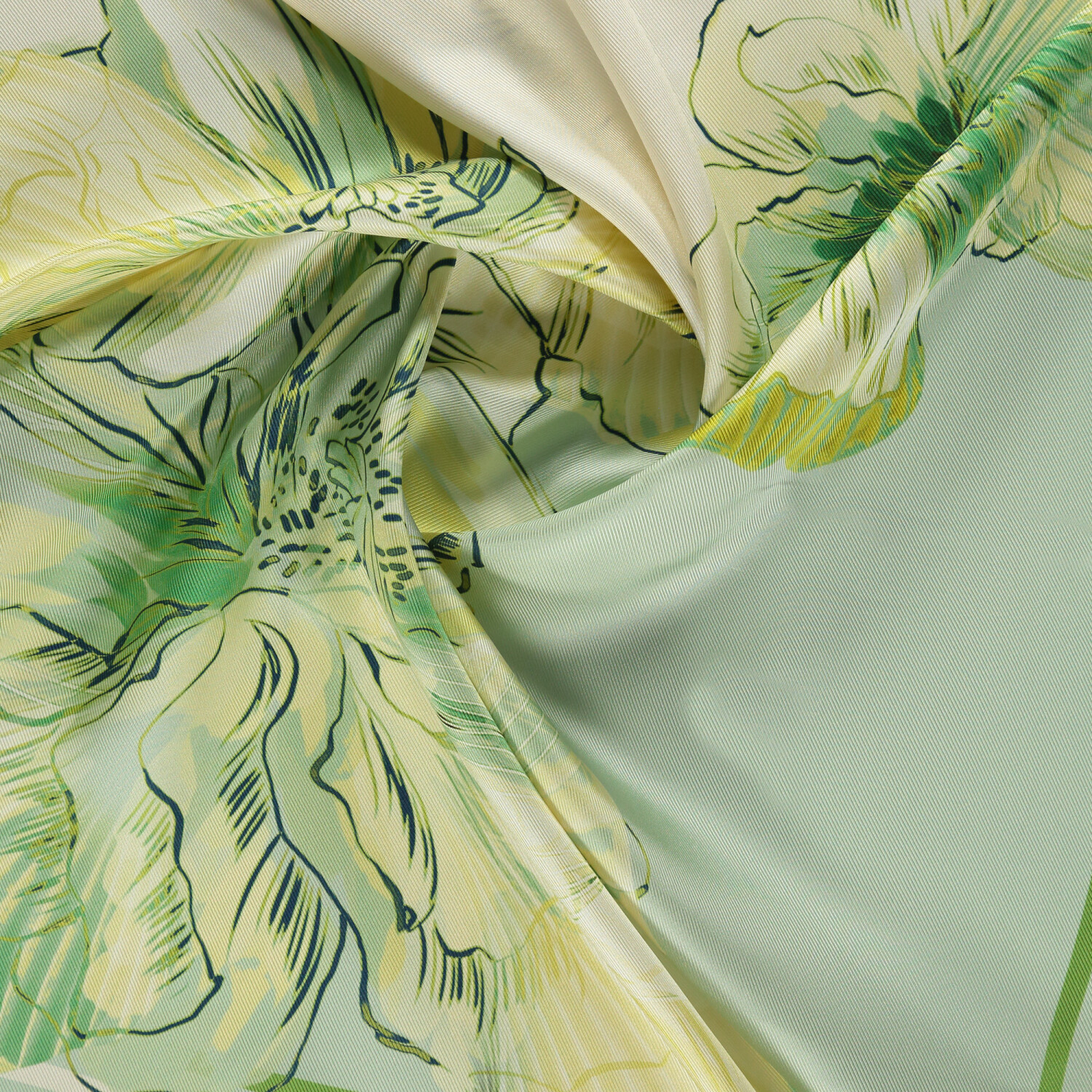 Mint Linea Fiora Desen Twill İpek Eşarp - 2