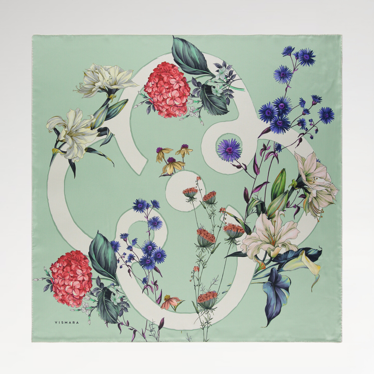 Mint Virelle Desen Twill İpek Eşarp - 1