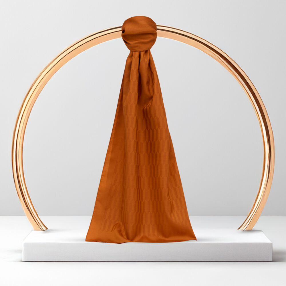 Mustard Drop Pattern Jacquard Wool Silk Scarf - Vismara