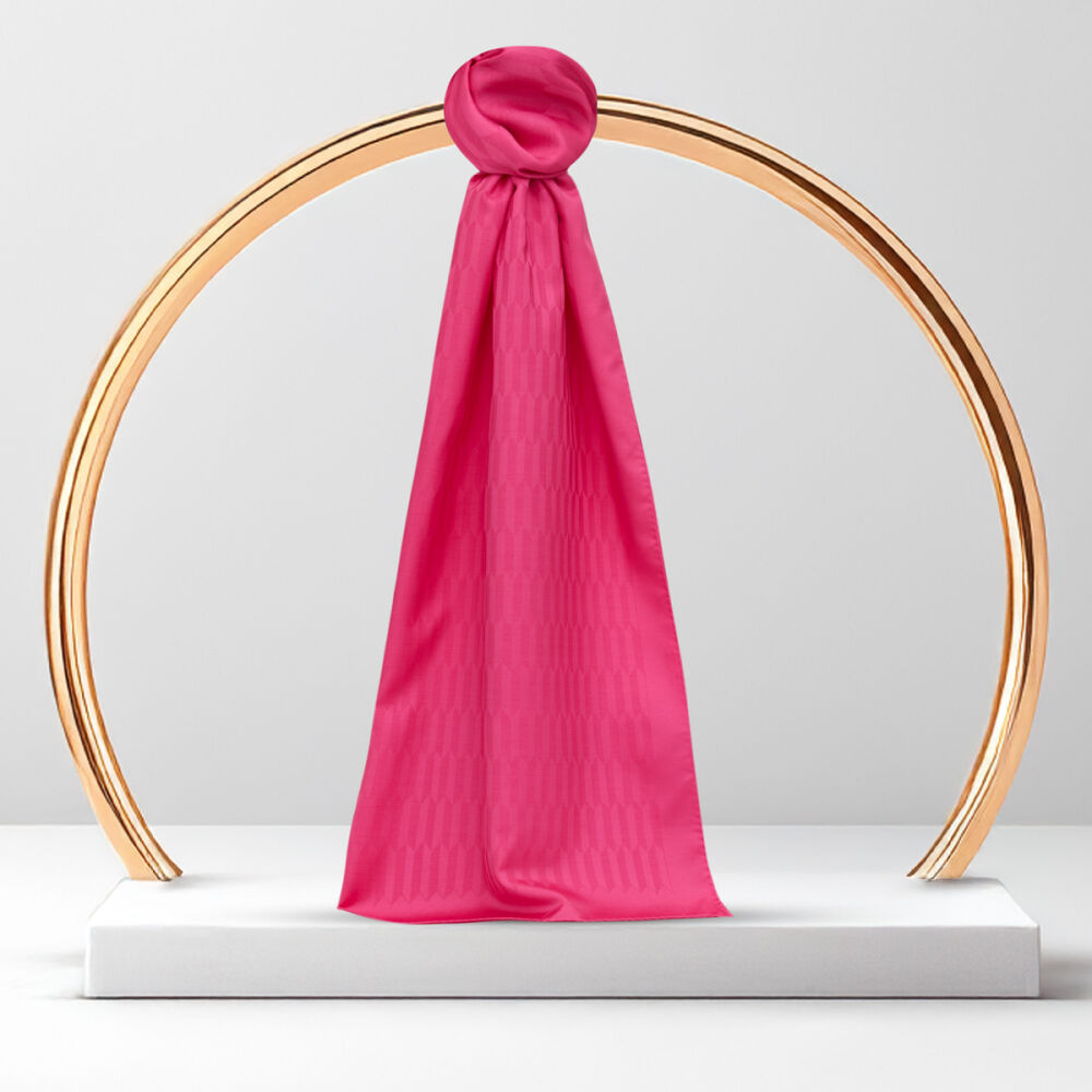 Pink Drop Pattern Jacquard Wool Silk Scarf - Vismara