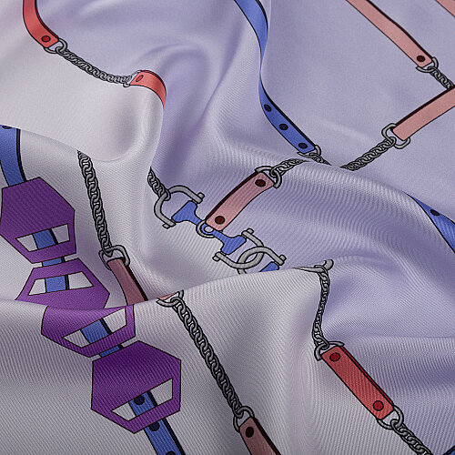 Purple Prism Line Pattern Silk Scarf - Vismara