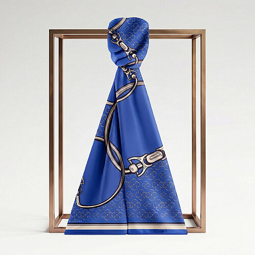 Saks Vismara Harness Desenli İpek Şal