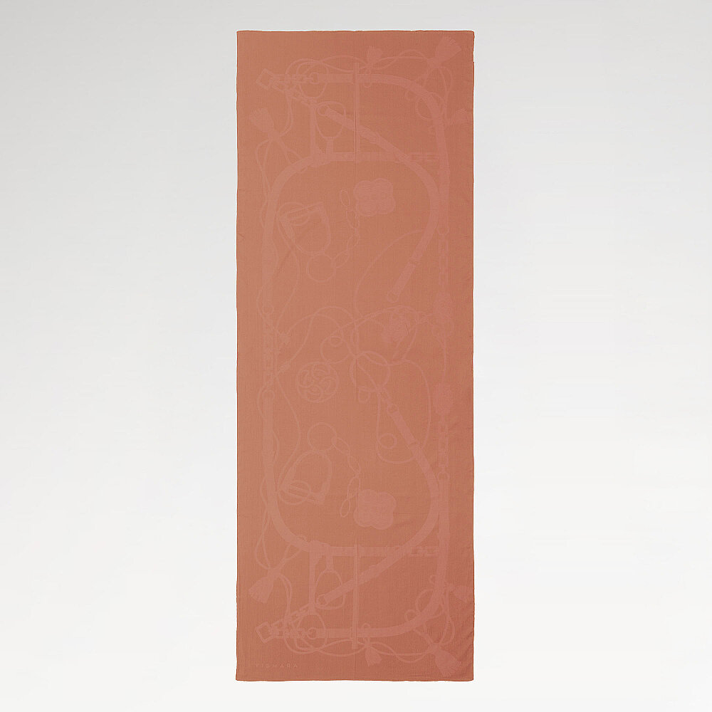 Sciarpa in cotone e seta jacquard con motivo a catena Tile Monarque. - 2
