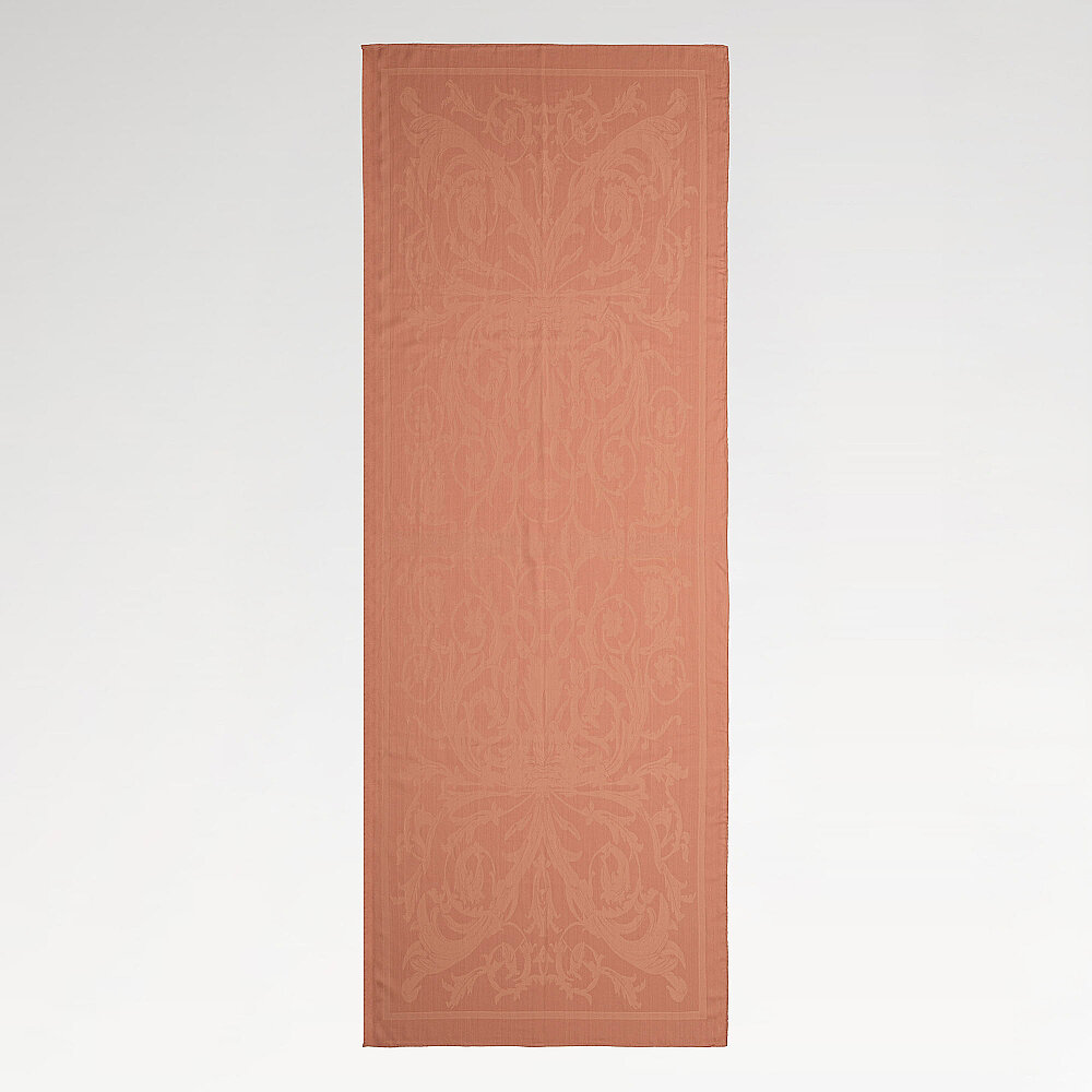 Sciarpa in cotone e seta jacquard con motivo a piastrelle in stile barocco. - 2
