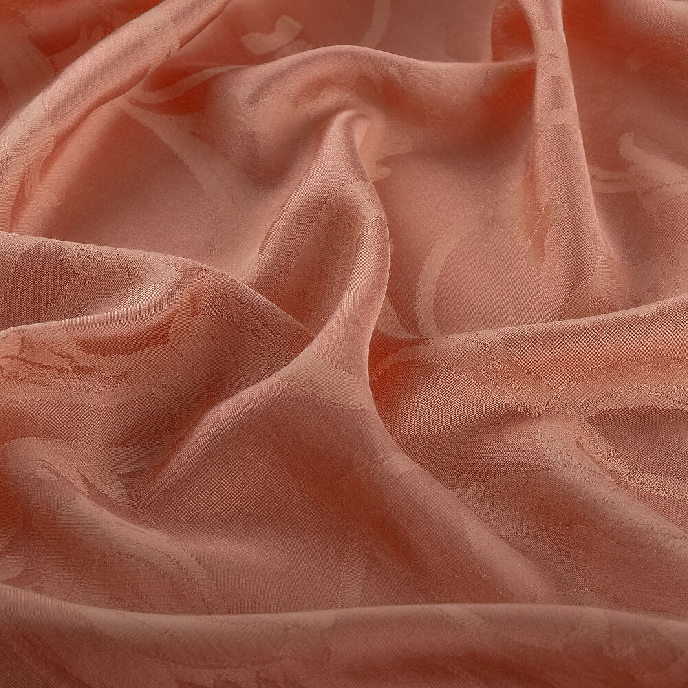 Sciarpa in cotone e seta jacquard con motivo a piastrelle in stile barocco. - 3