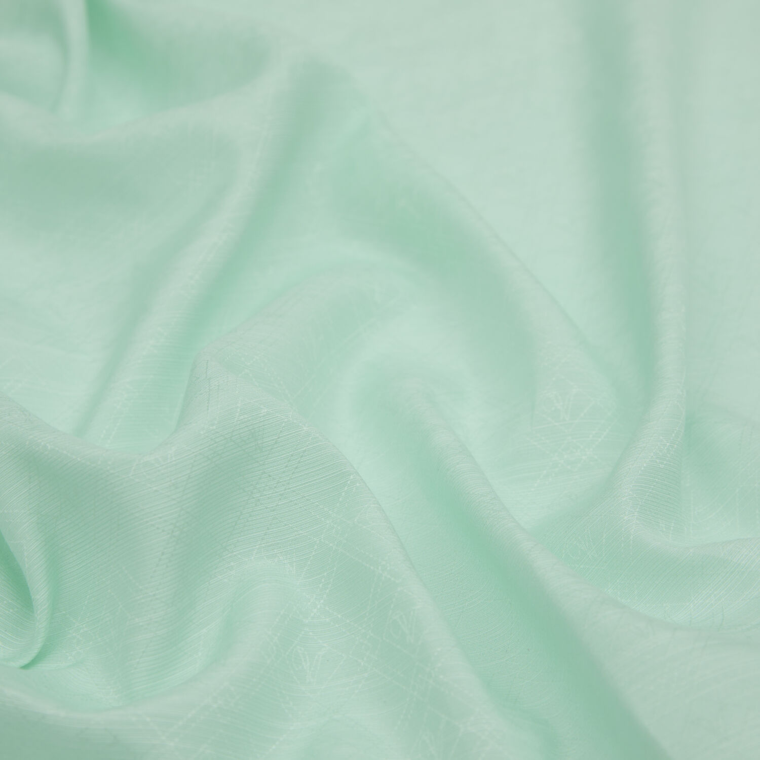 Sciarpa in cotone e seta jacquard con motivo monogramma verde acqua a V - 3