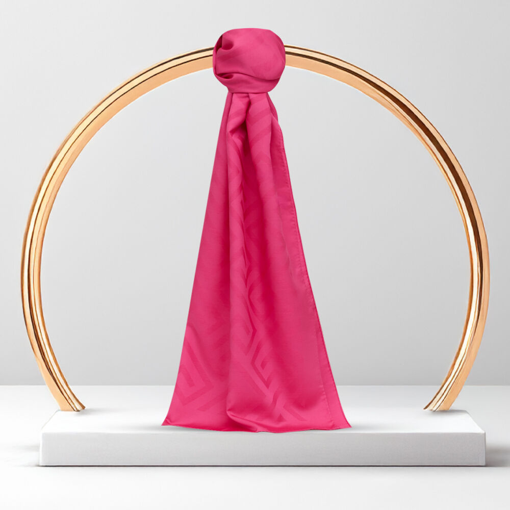 Sciarpa in lana e seta jacquard con motivo G rosa - Vismara