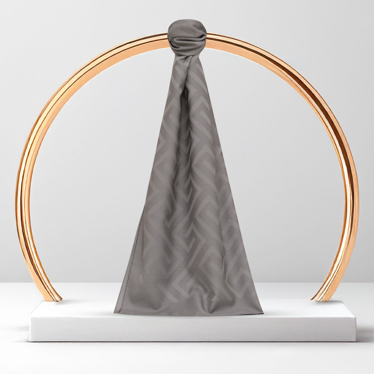 Smoke G Pattern Jacquard Wool Silk Scarf - 2