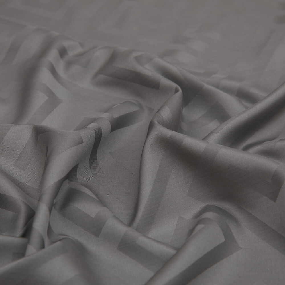 Smoke G Pattern Jacquard Wool Silk Scarf - Vismara