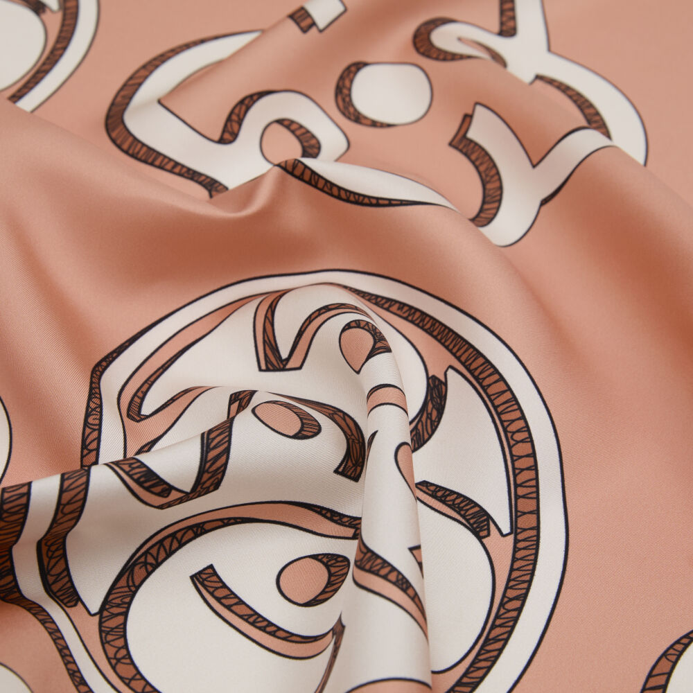 Somon Vismara Monogram Desenli Twill İpek Eşarp - Vismara
