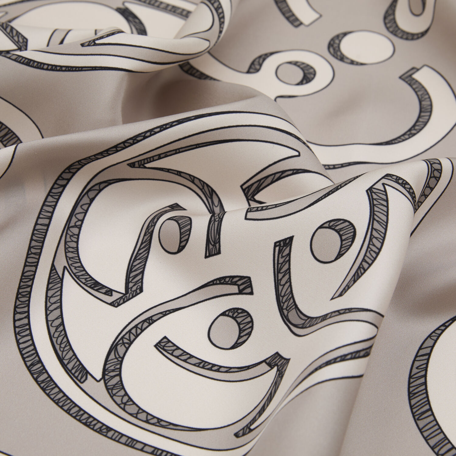 Stone Vismara Monogram Patterned Twill Silk Square Scarf - 2