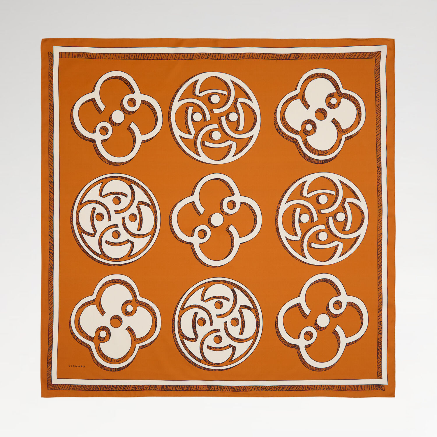 Tan Vismara Monogram Patterned Twill Silk Square Scarf - 1