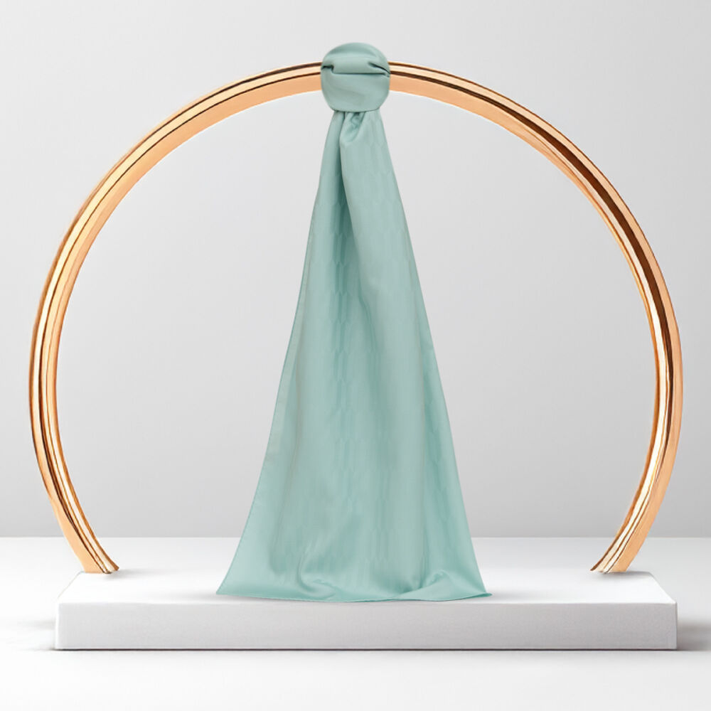 Turquoise Drop Pattern Jacquard Wool Silk Scarf - Vismara