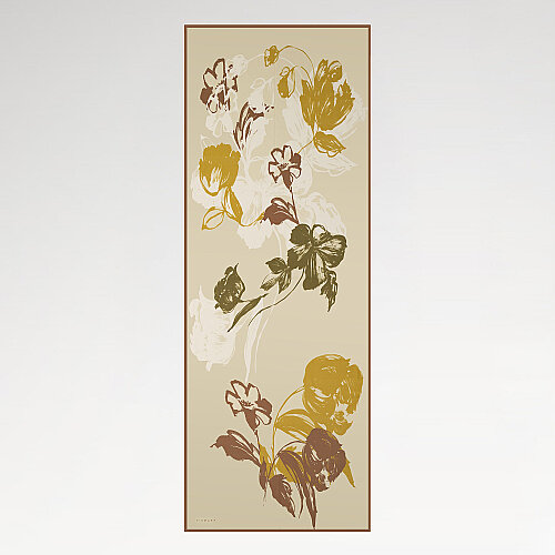 Yellow Abstract Tulip Pattern Silk Scarf - Vismara