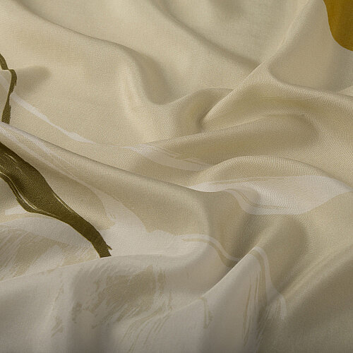 Yellow Abstract Tulip Pattern Silk Scarf - Vismara