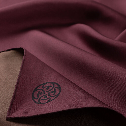 Yeşil - Bordo Çift Taraflı Twill İpek Eşarp - Vismara